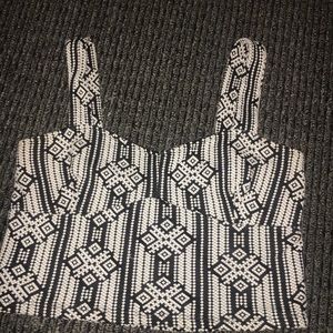 GINGER G Rug pattern cropped tank top